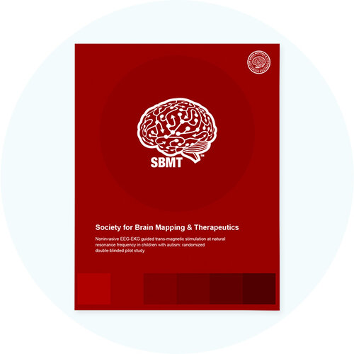Book cover with a brain illustration on a red background